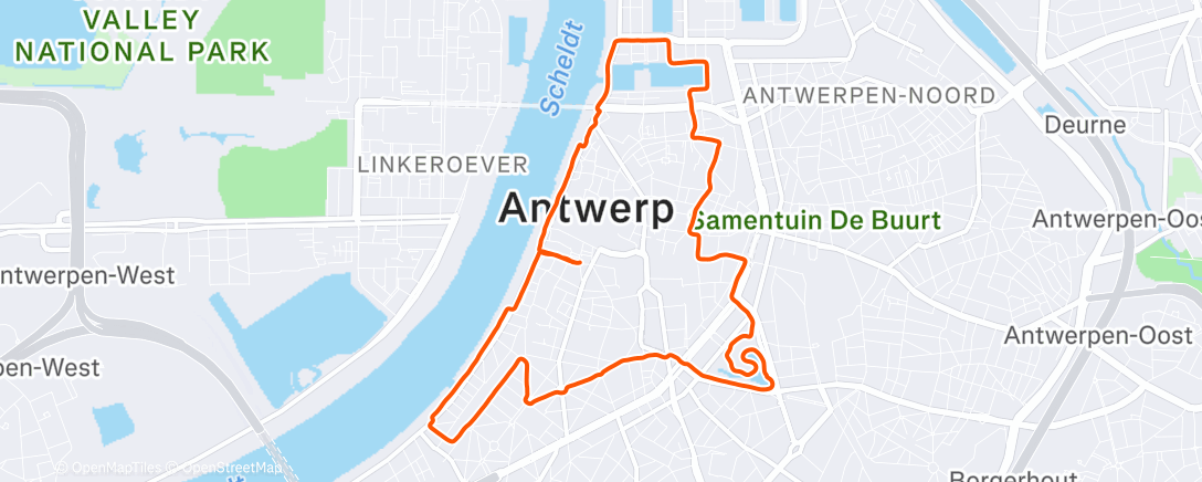 Карта физической активности (Long run in Antwerpen)