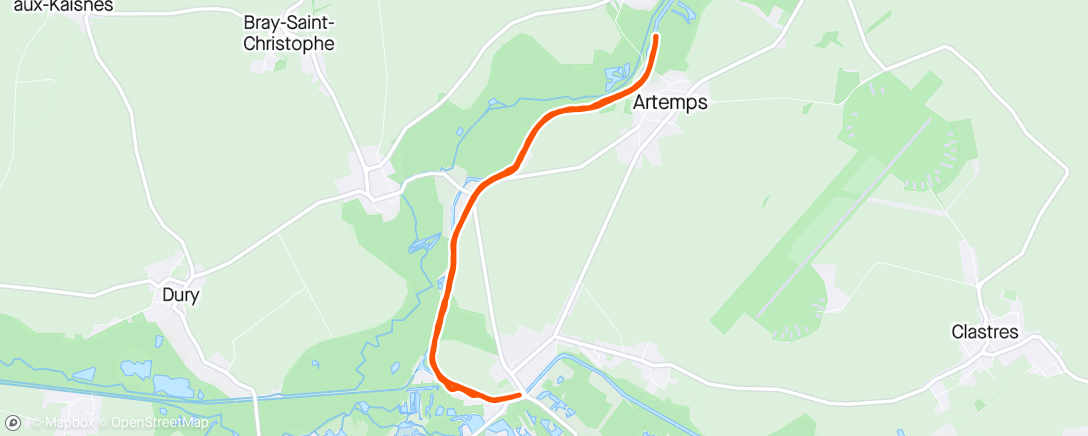 Map of the activity, 10 km avec 3 x 1000m