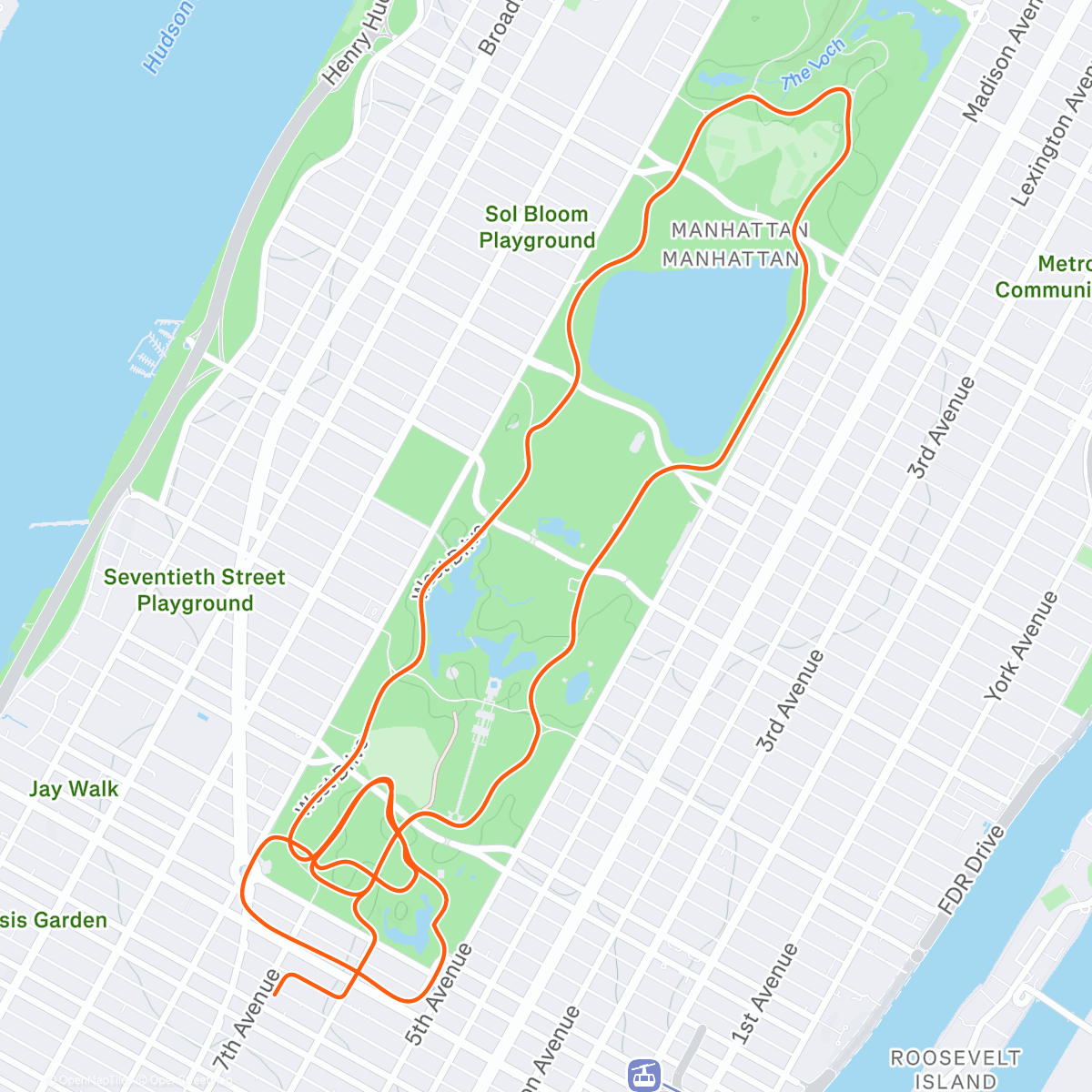 Map of the activity, Zwift - Lady Liberty in New York