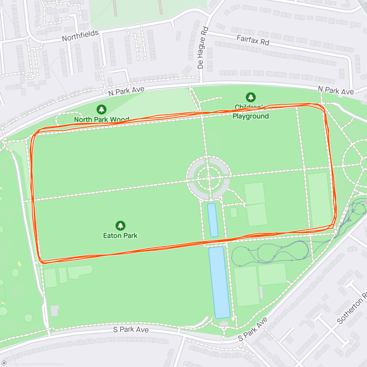 Map of the activity, Norwich Park Run - gets me an “N”!