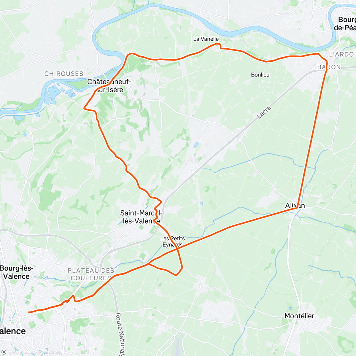 Map of the activity, Sortie vélo dans l'après-midi