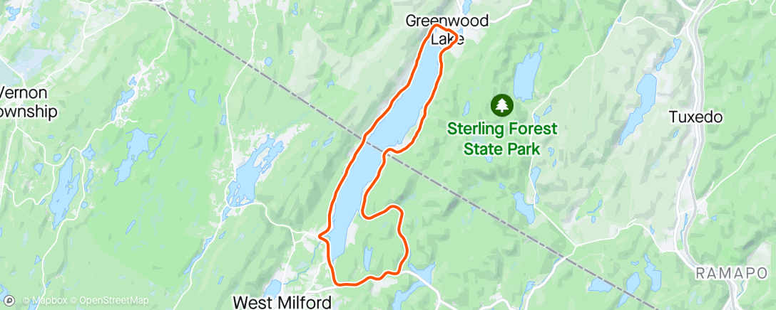 Map of the activity, FulGaz - Greenwood Lake