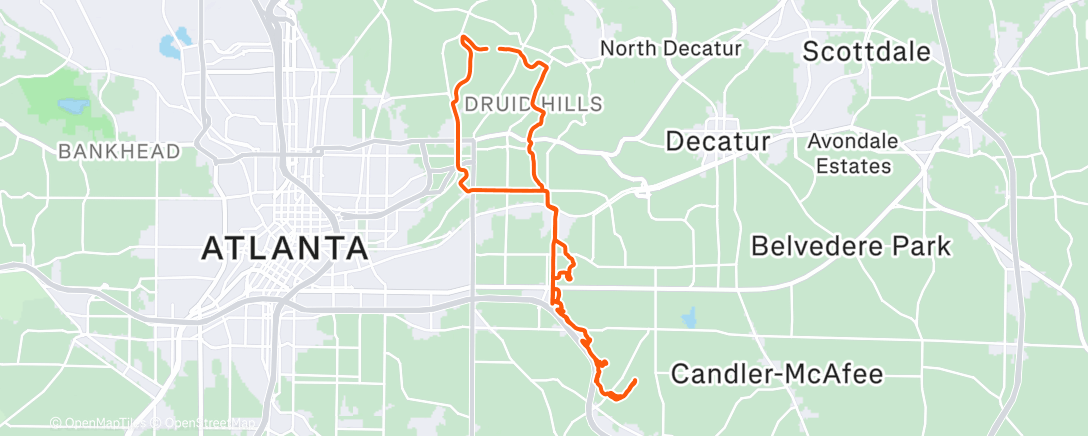 Map of the activity, Sugar Creek Mountain Bike Ride