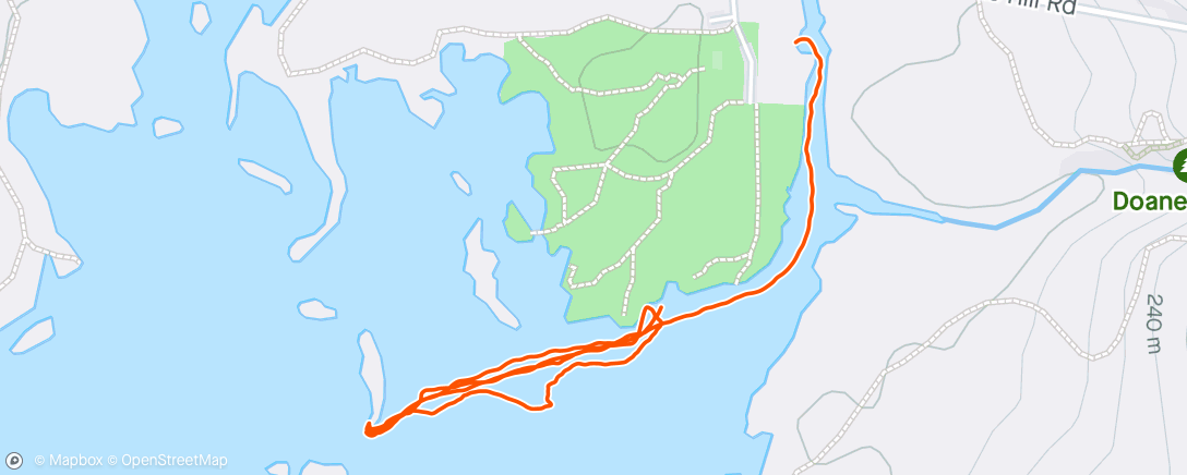 Mapa da atividade, Tully Lake SUP islands