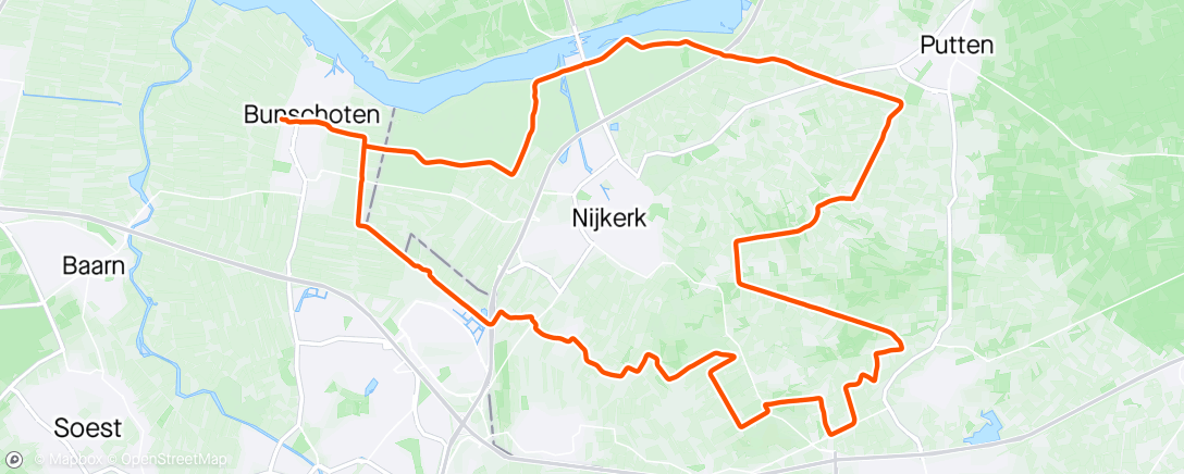 Map of the activity, Op de pedalen rond nijkerk