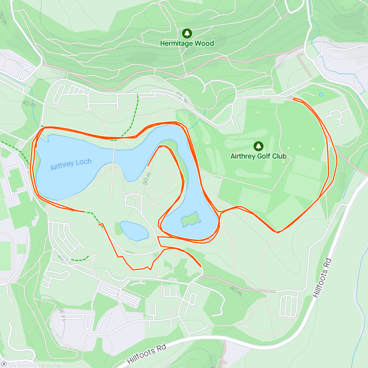 Map of the activity, Stirling Parkrun