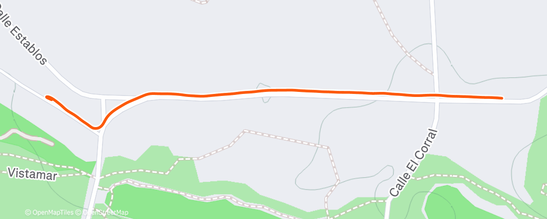 Map of the activity, Course à pied le midi