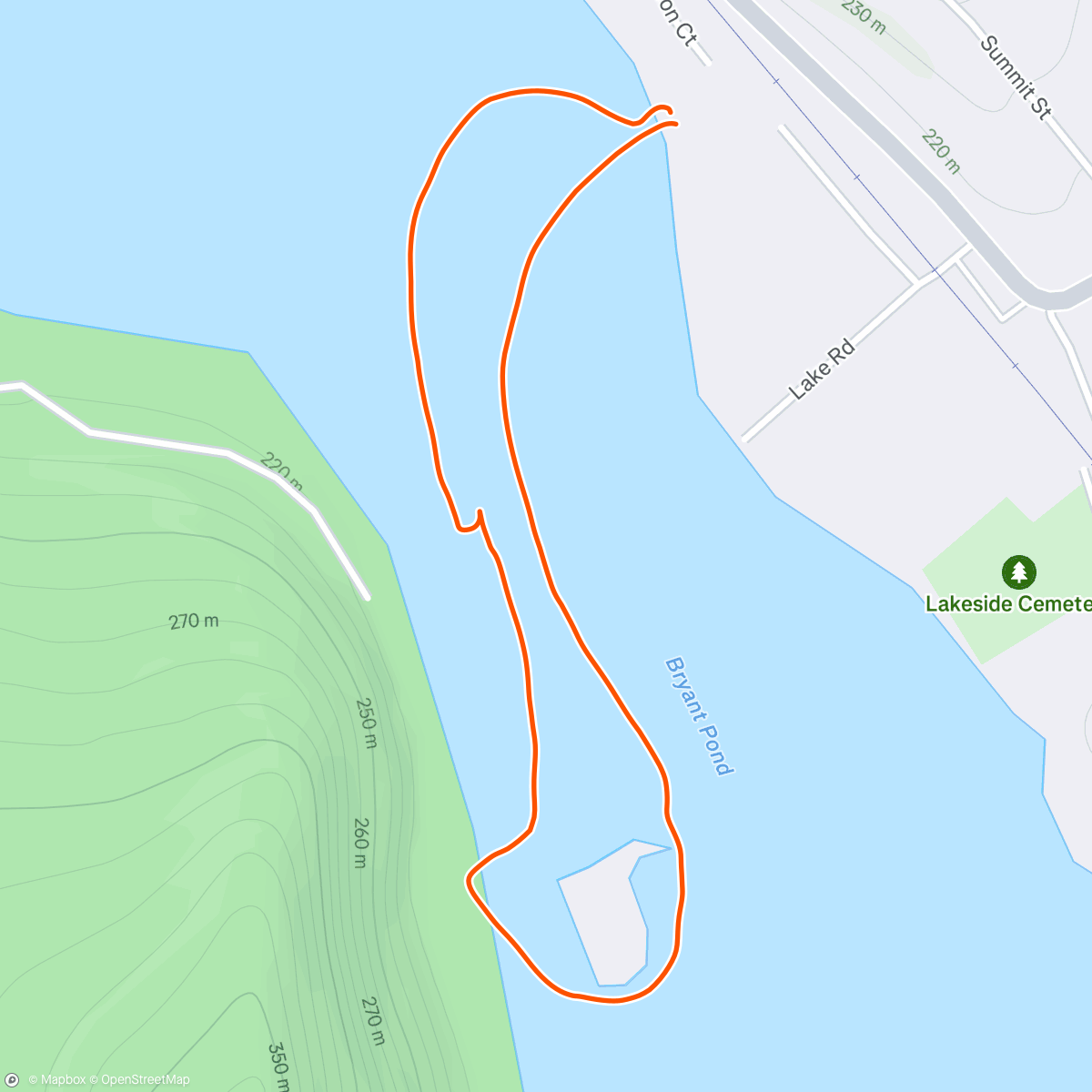 Map of the activity, Lunch Kayaking