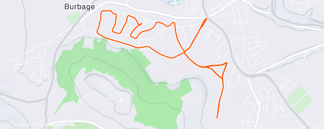 Map of the activity, Afternoon Run