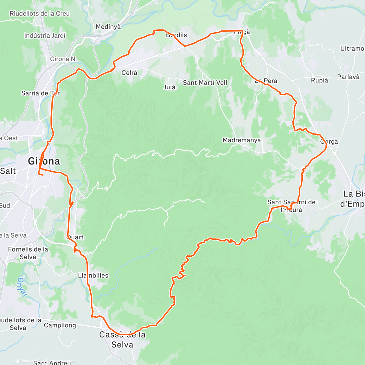 Map of the activity, Girona Santa Pellaia Monells