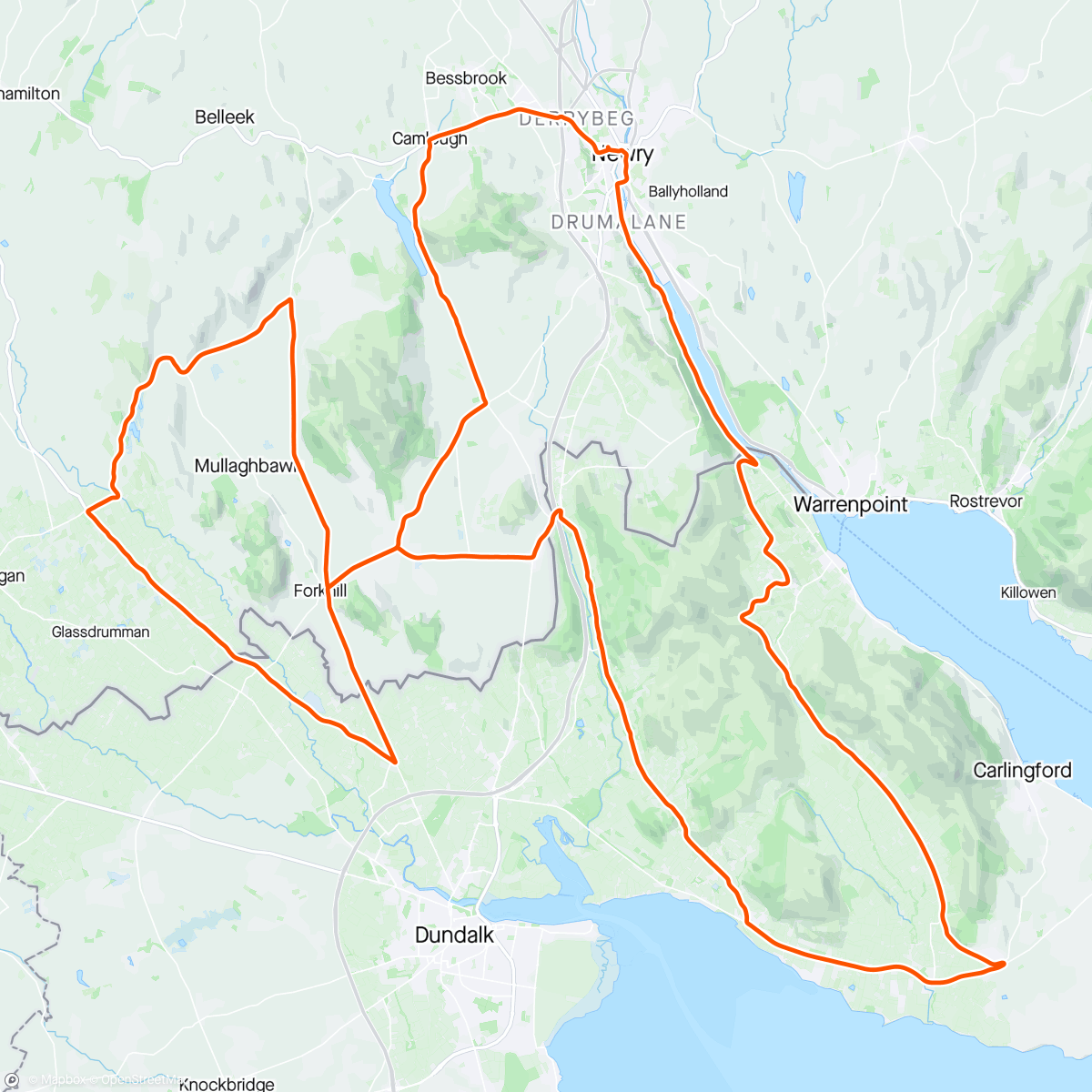 Mapa de la actividad, Tour of Gullion 👍🏼