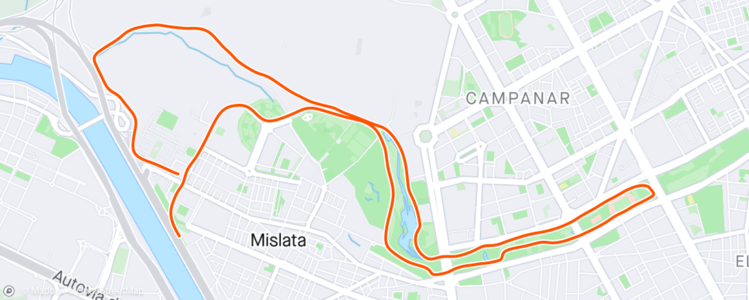 Map of the activity, Carrera de mañana