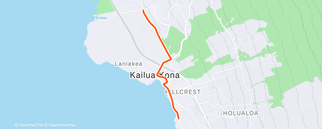 Карта физической активности (Afternoon Run Kailua-Kona, Hawaii ⛅)