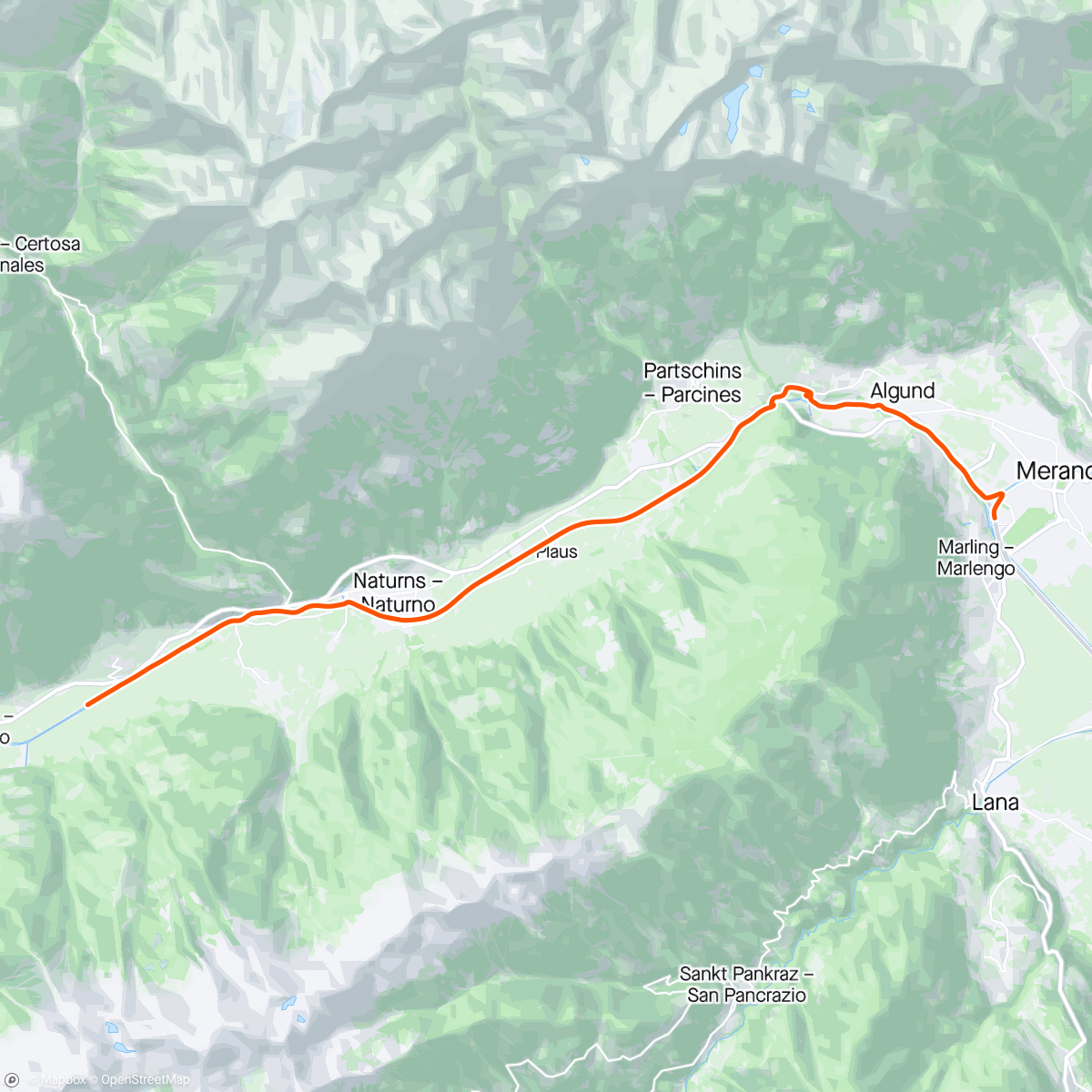 Mappa dell'attività Kinomap - 60 Minute Fat Burning Cycling Workout South Tyrol Alps
