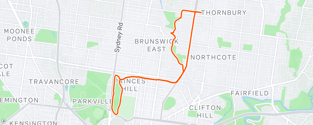 Map of the activity, Morning Run
