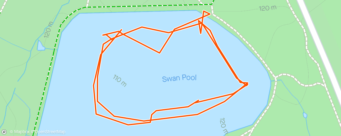 Map of the activity, Morning Training Swim @Swan Pool