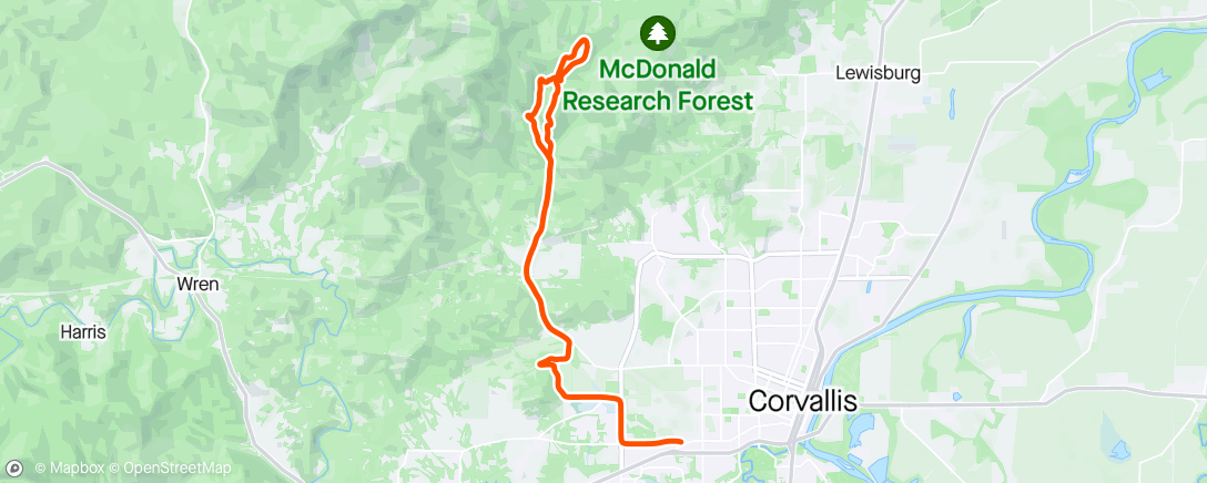 Map of the activity, Riding with John