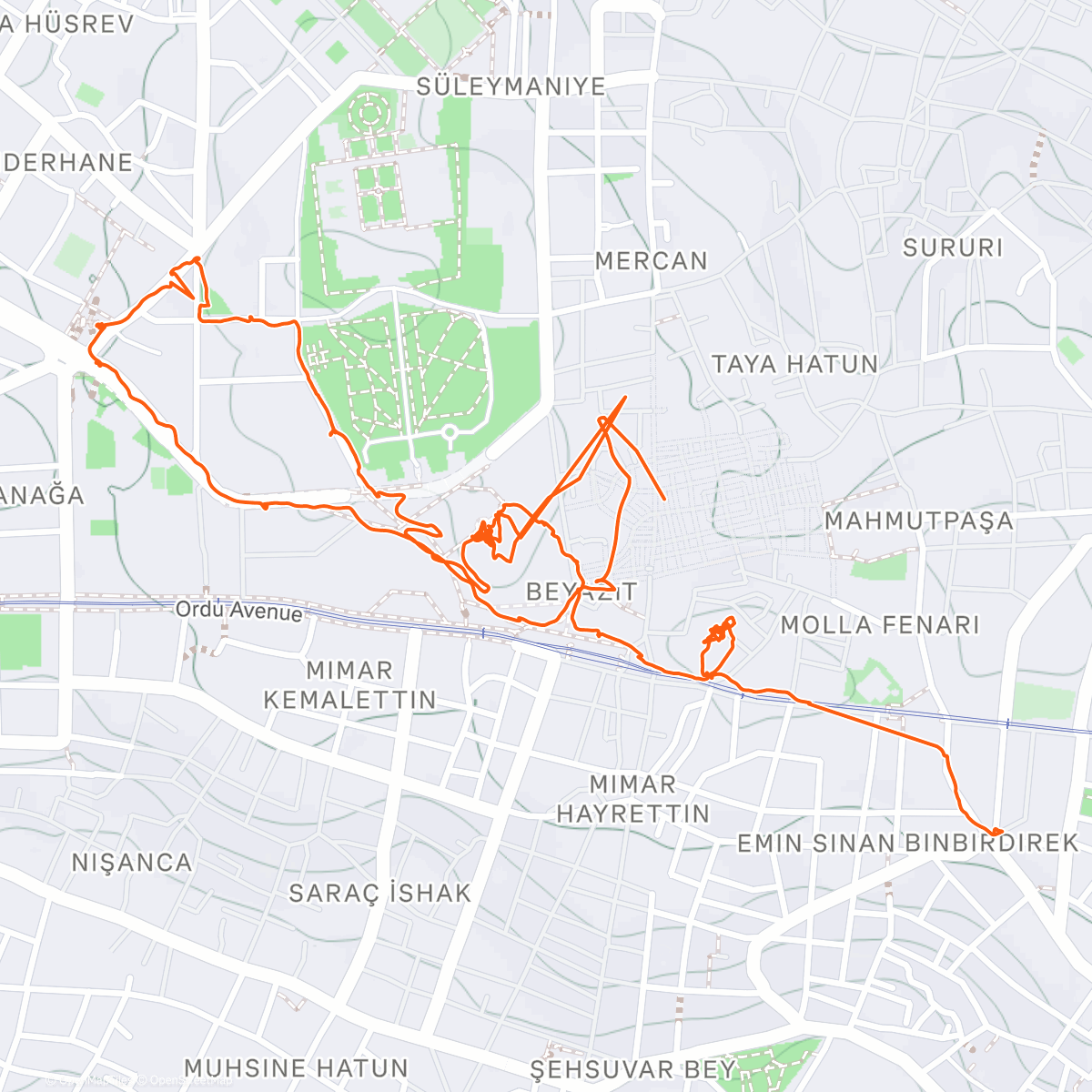 Map of the activity, çorlulu ali pasa medresesi, mercado de libros, beyazit camii, istanbul üniversitesi, kapali çarsi (gran bazar)