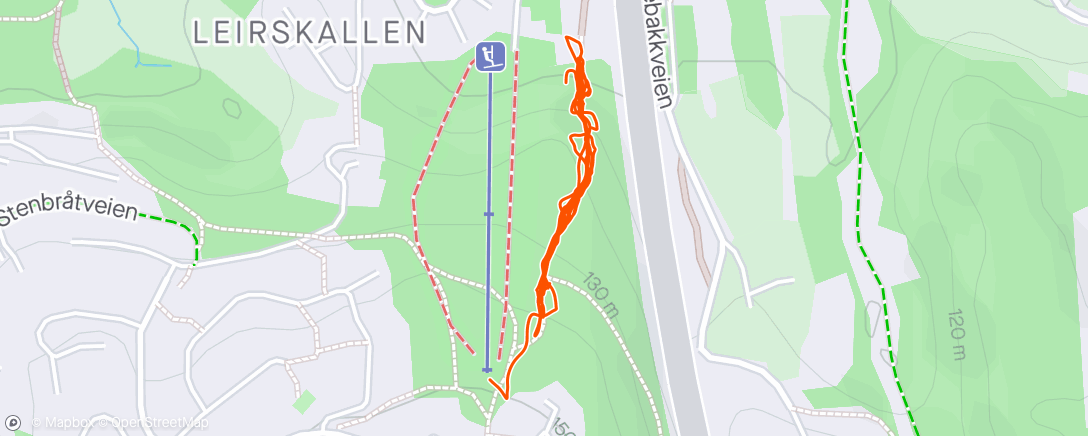 Map of the activity, Slalåmbakken