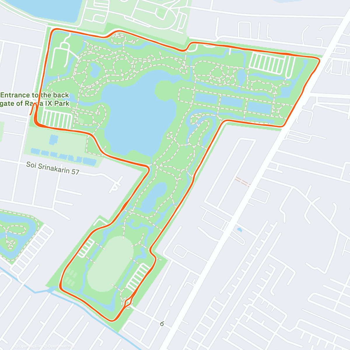 Map of the activity, Afternoon Run