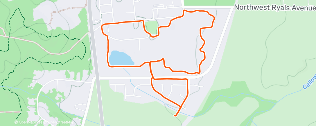 Map of the activity, Afternoon Trail Run
