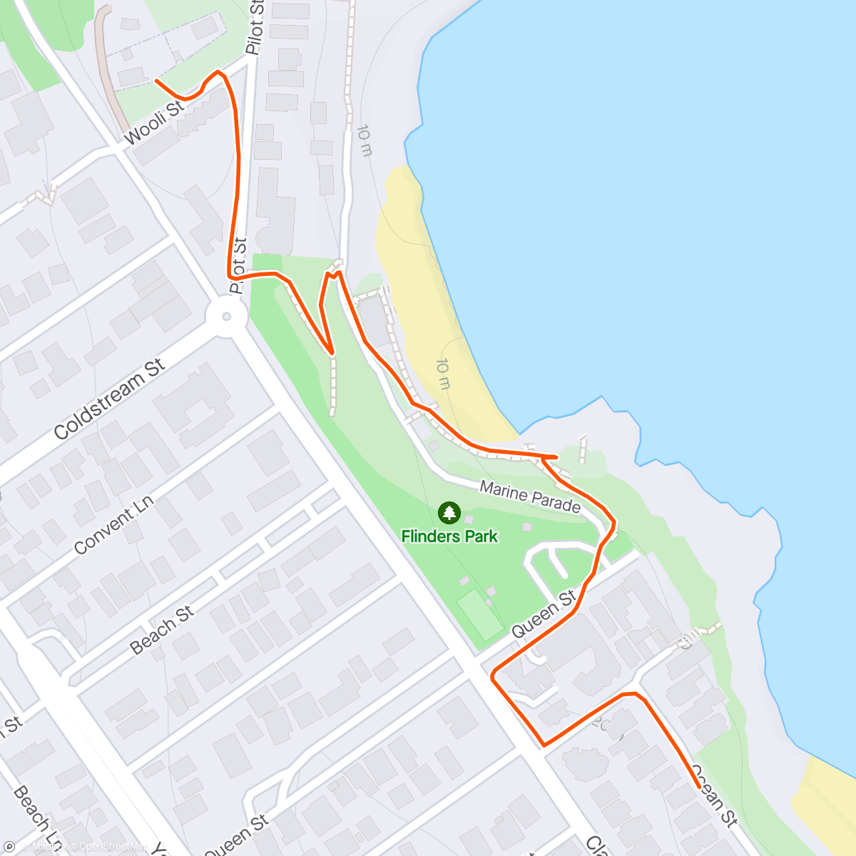 Map of the activity, Morning Walk warmup