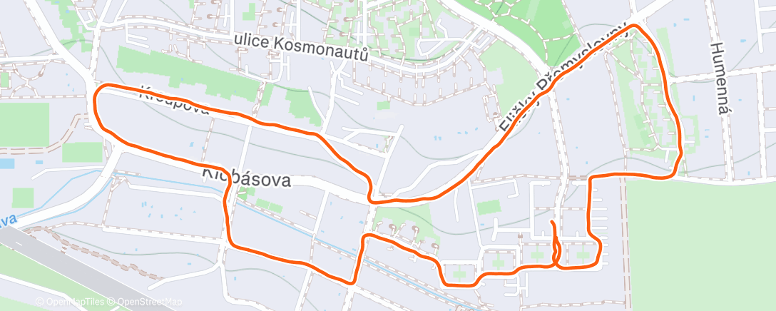 Map of the activity, Evening Run