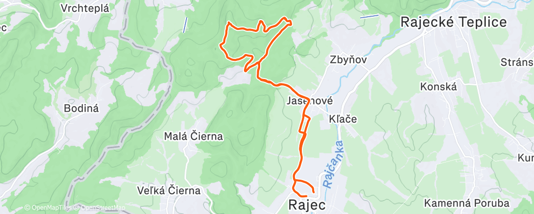 Map of the activity, Žibrid - Budzogáň - Baby