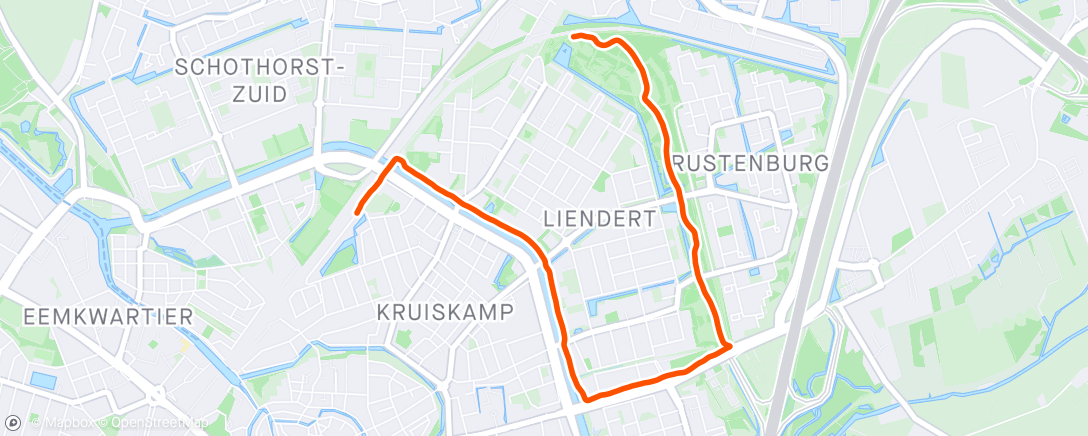 Map of the activity, KBoomtraining Week 15/3 | 4K Easy, en even MarathonPace aantikken in de laatste trainingskilometer ✅ 
Dank voor de begeleiding Klaas, tot morgen in Rotterdam 🙌🍀