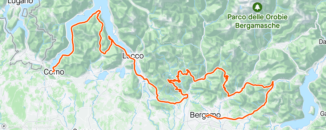 Map of the activity, Bicicleta por la mañana