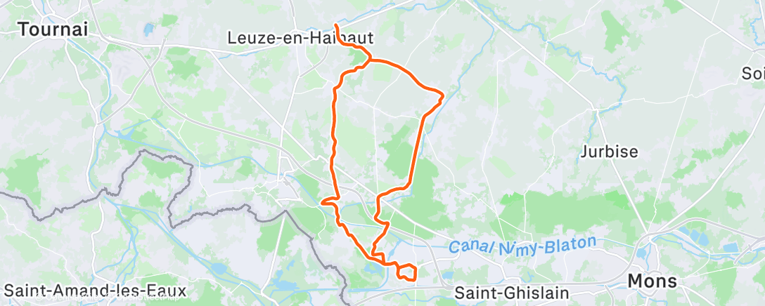 Map of the activity, Afternoon Ride