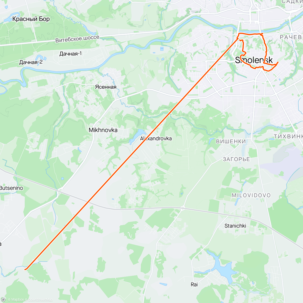 Map of the activity, Смоленск без GPS