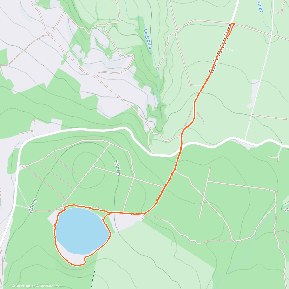 Map of the activity, Petite boucle au lac de Servières