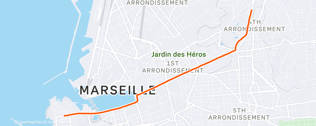 Map of the activity, Vélo du matin