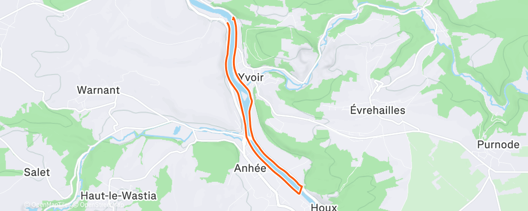 Map of the activity, Course à pied dans l'après-midi