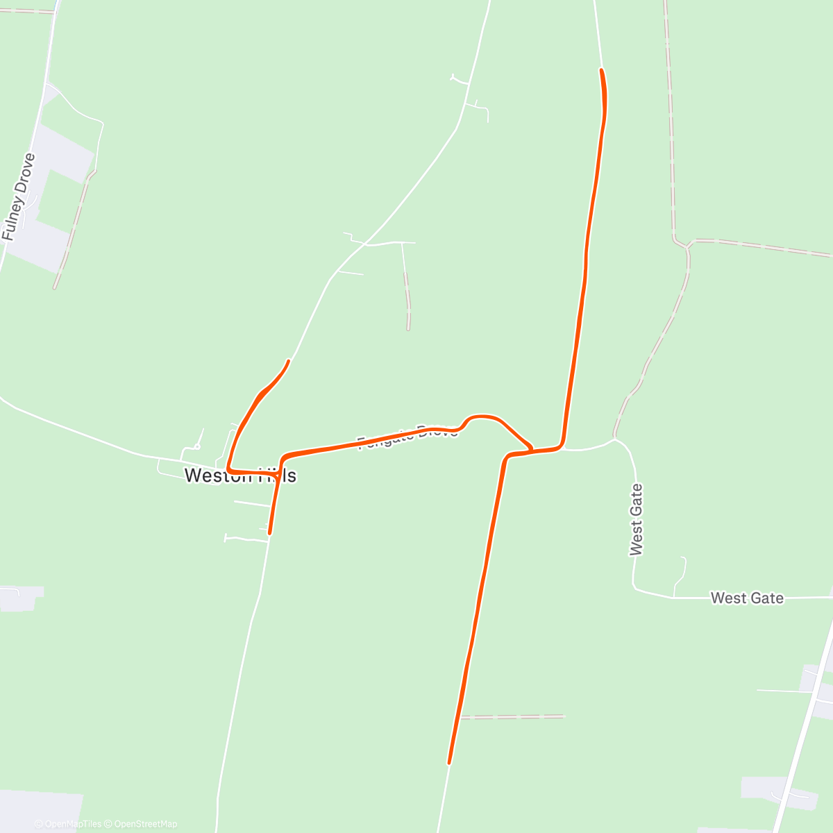 Map of the activity, Afternoon Run