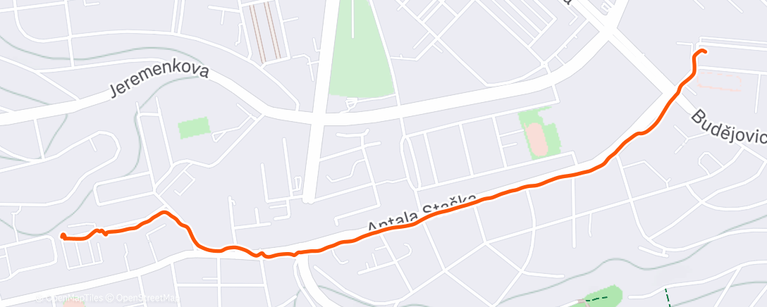 Map of the activity, Budějovická