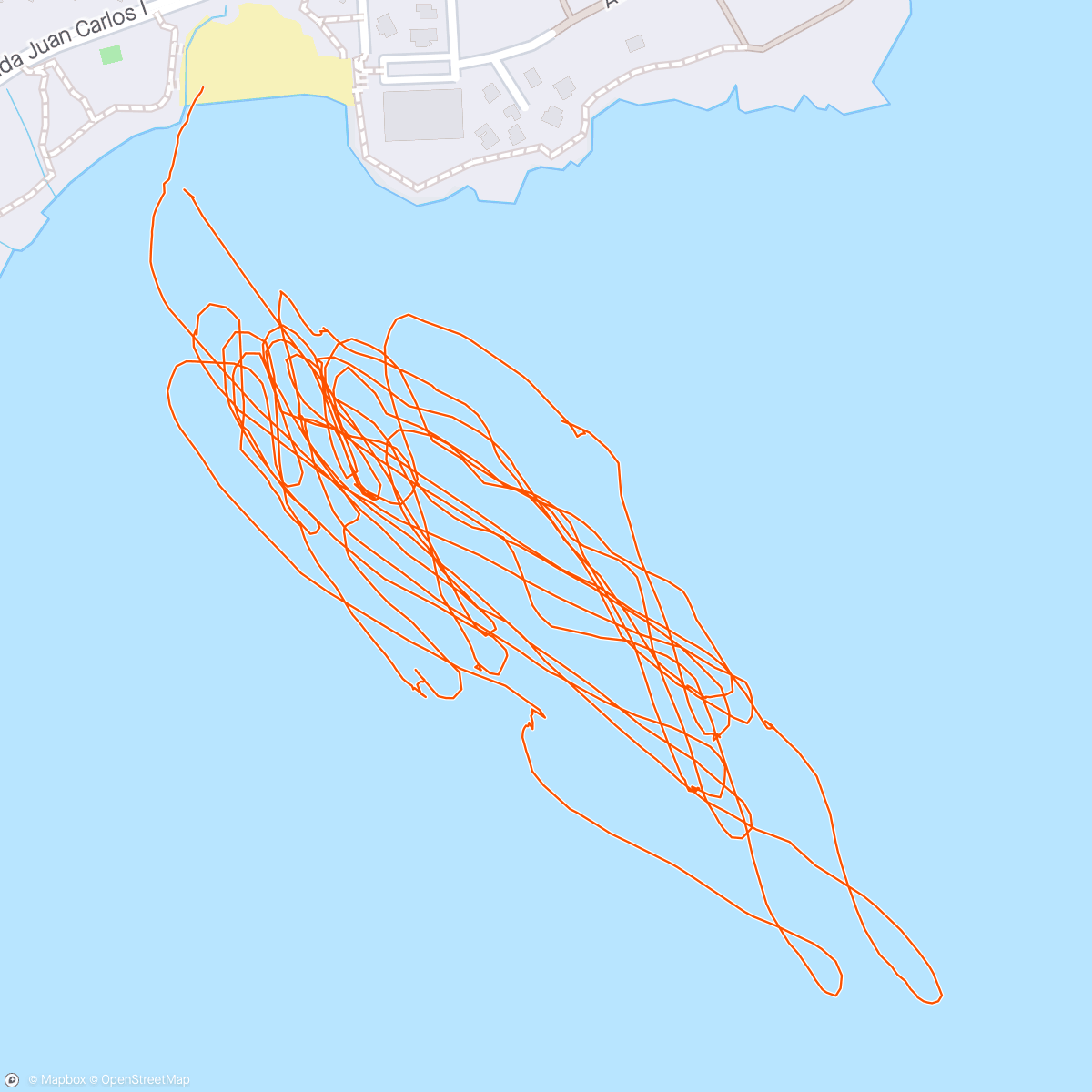 Map of the activity, Windsurfen am Nachmittag