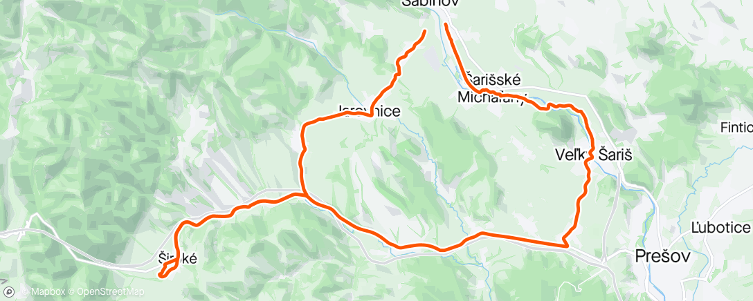 Карта физической активности (Afternoon Ride Široke,Šariš)