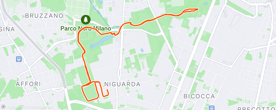 Map of the activity, Corsa serale