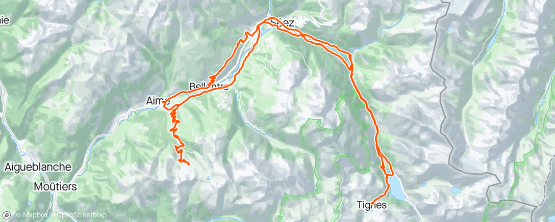 Map of the activity, Tignes 19