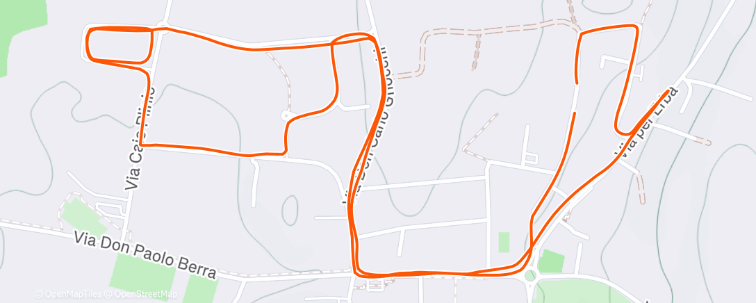 Map of the activity, Corsa dell'ora di pranzo