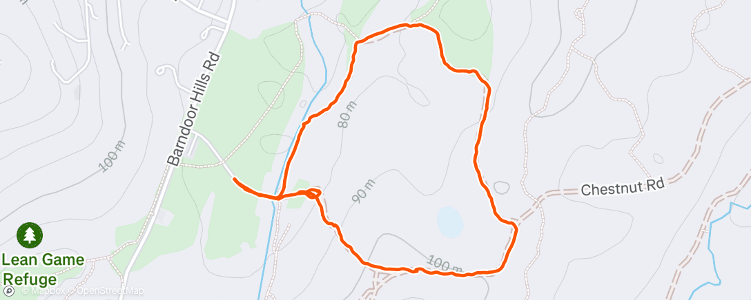 Map of the activity, Working Off B-fast w Beck, Mike n Felicia