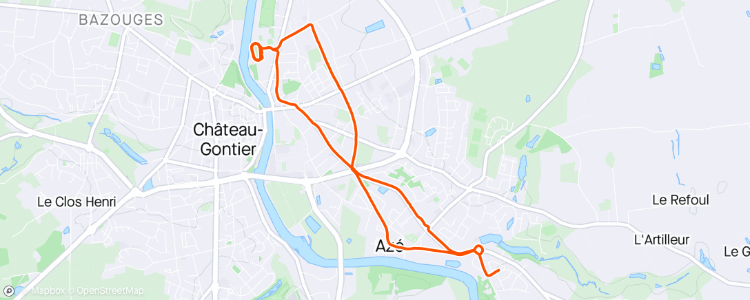 Map of the activity, Préparation marathon de la côte d'Amour