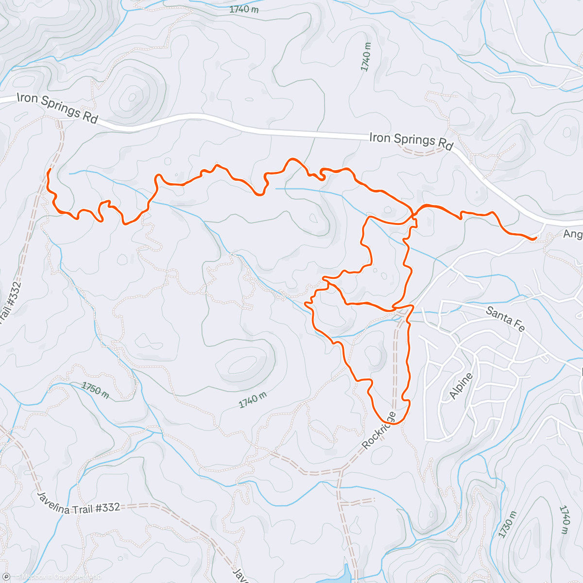 Map of the activity, Evening Mountain Bike Ride