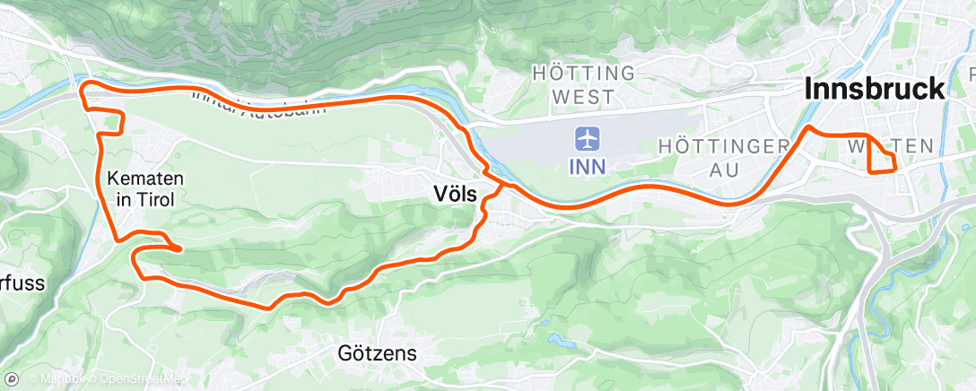 Map of the activity, Lunch Ride