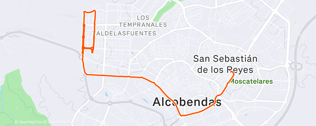 Map of the activity, Bicicleta por la mañana