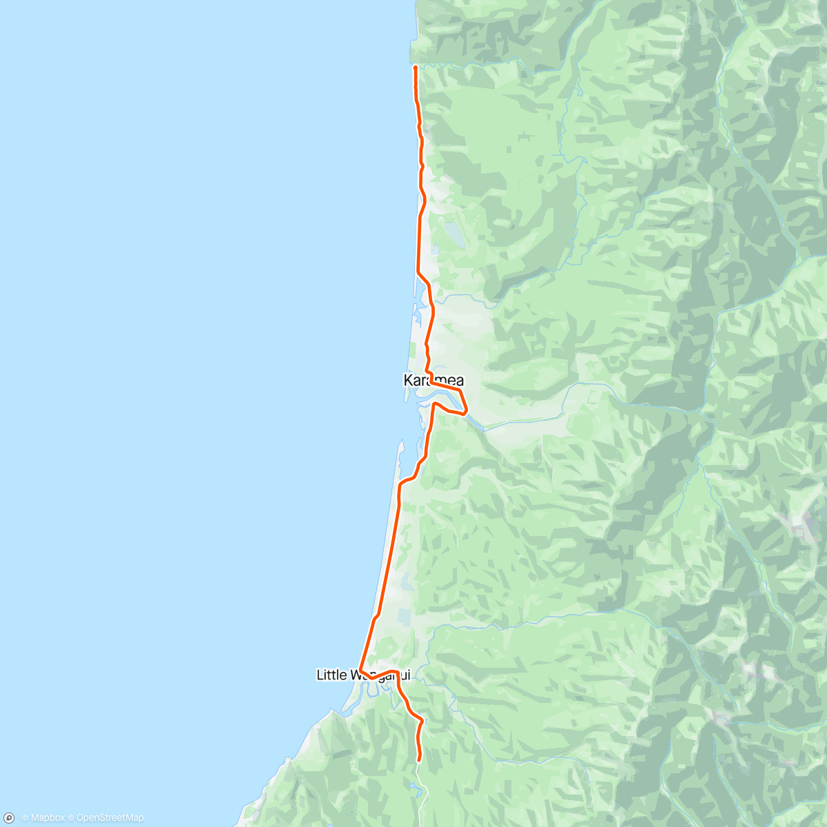 Mapa da atividade, ROUVY - Karamea - Westport part 1 | New Zealand