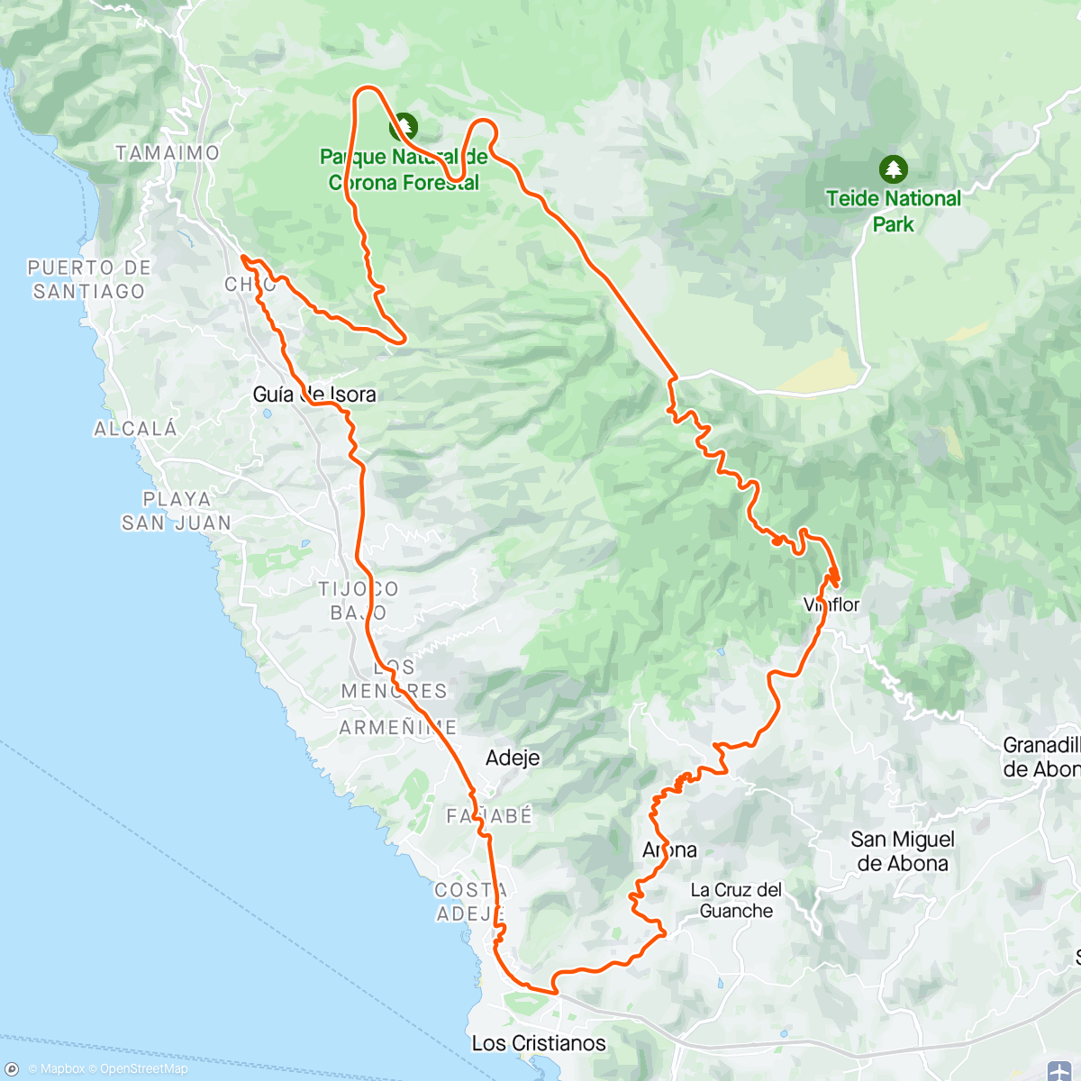 Map of the activity, TF #7 Teide da Chio