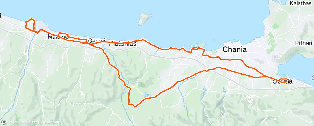 Map of the activity, Afternoon Ride